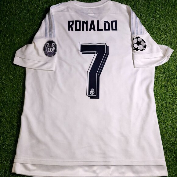 Cristiano Ronaldo Real Madrid 2015 2016 UEFA FINAL Home Soccer Jersey Shirt L - Picture 1 of 10